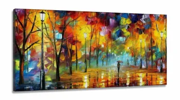 Quadro Decorativo Pintura Colorida Sala Quarto em Tecido Canvas 130x60 cm