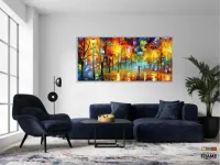 Quadro Decorativo Pintura Colorida Sala Quarto em Tecido Canvas 130x60 cm - Foto 5