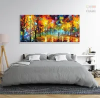 Quadro Decorativo Pintura Colorida Sala Quarto em Tecido Canvas 130x60 cm - Foto 6