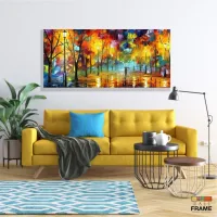 Quadro Decorativo Pintura Colorida Sala Quarto em Tecido Canvas 130x60 cm - Foto 7