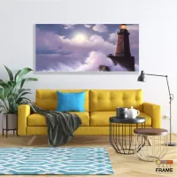 Quadro Decorativo Pintura Farol Vertical em Tecido Canvas 130x60 - Foto 7