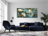 Quadro Decorativo Pintura Folhas em Tecido Canvas 130x60 cm - Foto 5