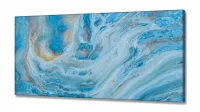 Quadro Decorativo Pintura Marmore Azul em Tecido Canvas 130x60 cm - Foto 2