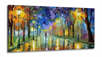 Quadro Decorativo Pintura Mosaicoem Tecido Canvas 130x60
