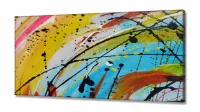 Quadro Decorativo Pintura Respingos em Tecido Canvas 130x60 cm - Foto 2