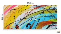 Quadro Decorativo Pintura Respingos em Tecido Canvas 130x60 cm - Foto 3