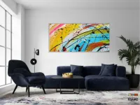 Quadro Decorativo Pintura Respingos em Tecido Canvas 130x60 cm - Foto 5