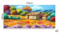 Quadro Decorativo Sala Quarto Pintura Casinha Rústica em Tecido Canvas 130x60 - Foto 3