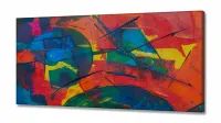 Quadro Pintura Abstrata Desing 195 em Tecido Canvas 130x60 cm - Foto 2