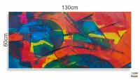 Quadro Pintura Abstrata Desing 195 em Tecido Canvas 130x60 cm - Foto 3