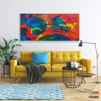 Quadro Pintura Abstrata Desing 195 em Tecido Canvas 130x60 cm - Foto 7