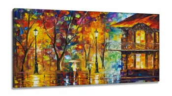 Quadros Decorativos Pintura Abstrato City Sala Quarto em tecido canvas 130x60