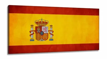 Quadro Arte Bandeira Da Espanha Mosaico em Tecido Canvas