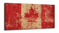 Quadro Arte Mosaico Bandeira Canadá decorativo em Tecido Canvas