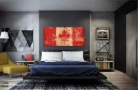 Quadro Arte Mosaico Bandeira Canadá decorativo em Tecido Canvas - Foto 4