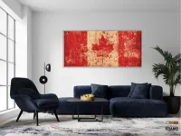 Quadro Arte Mosaico Bandeira Canadá decorativo em Tecido Canvas - Foto 5