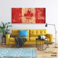 Quadro Arte Mosaico Bandeira Canadá decorativo em Tecido Canvas - Foto 7