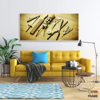 Quadro Barbearia Decorativo Instrumentos Retrô em Tecido Canvas - Foto 7