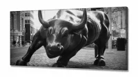 Quadro Decoração Touro de Wall p&b Street em Tecido Canvas - Foto 2