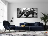Quadro Decoração Touro de Wall p&b Street em Tecido Canvas - Foto 5