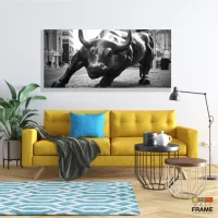 Quadro Decoração Touro de Wall p&b Street em Tecido Canvas - Foto 7