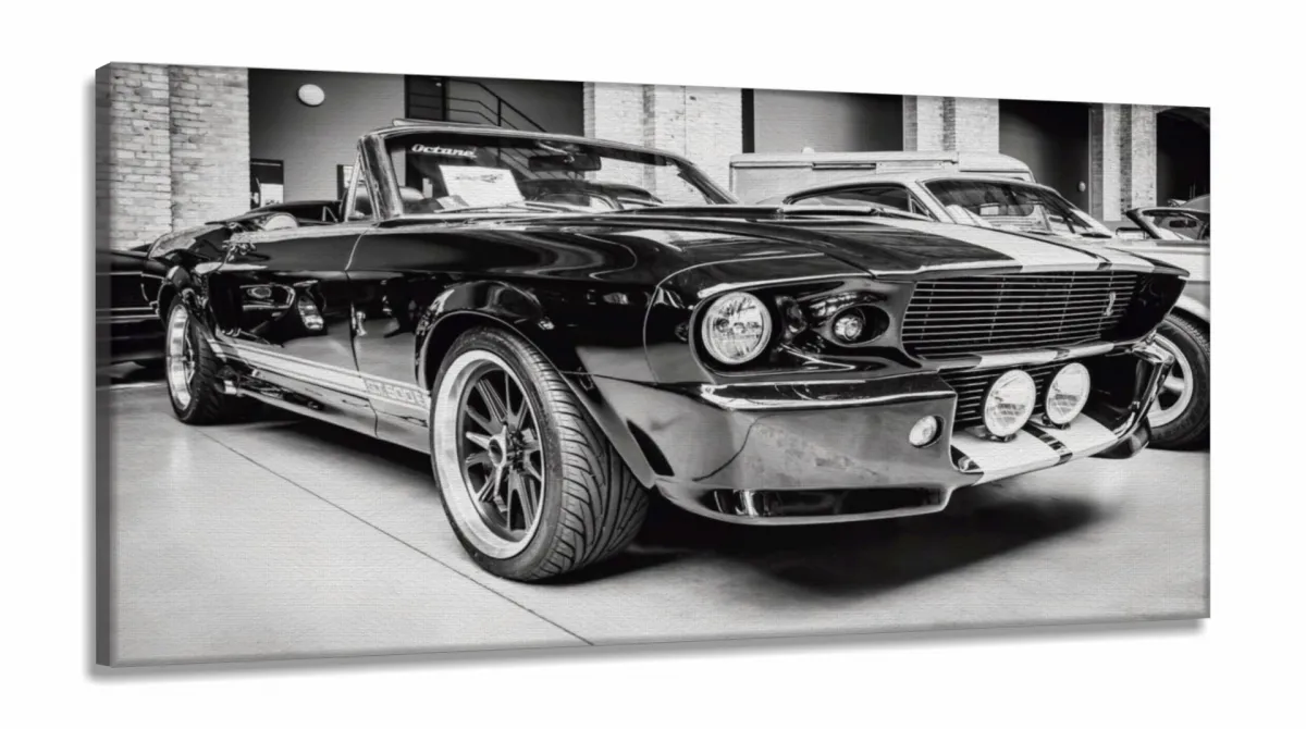 Quadro Decorativo  Carro Mustang Shelby em Tecido Canvas 130x60 Imagem