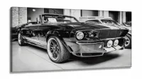 Quadro Decorativo  Carro Mustang Shelby em Tecido Canvas 130x60