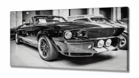 Quadro Decorativo  Carro Mustang Shelby em Tecido Canvas 130x60 - Foto 2