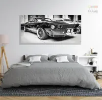 Quadro Decorativo  Carro Mustang Shelby em Tecido Canvas 130x60 - Foto 6