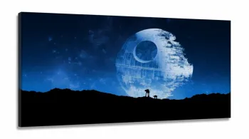 Quadro Decorativo - Star Wars Estrela da Morte -em Tecido Canvas