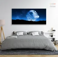Quadro Decorativo 130x60 Sala Quarto Estrela Da Morte At-at em Tecido Canvas - Foto 6