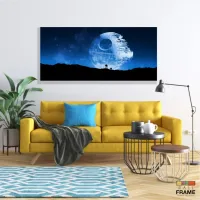 Quadro Decorativo 130x60 Sala Quarto Estrela Da Morte At-at em Tecido Canvas - Foto 7