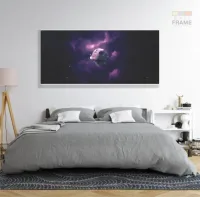 Quadro Decorativo 130x60 Sala Quarto Star Wars Death Star em Tecido Canvas - Foto 6