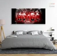 Quadro Decorativo ACDC Banda Musica 130x60 em Tecido Canvas - Foto 6