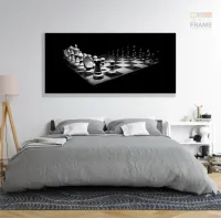 Quadro decorativo Arte Jogo de Xadrez Para Quarto 130x60 em Tecido Canvas - Foto 6