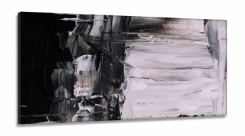 Quadro Decorativo Artistico Preto Branco em Tecido Canvas 130x60 cm