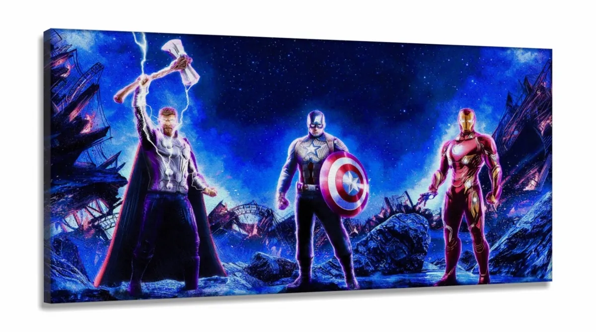 Quadro Decorativo Avengeres em Tecido Canvas 130x60 cm Imagem