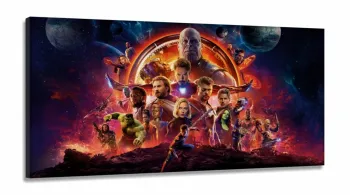Quadro Decorativo Avengers 8 em Tecido Canvas 130x60