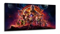 Quadro Decorativo Avengers 8 em Tecido Canvas 130x60