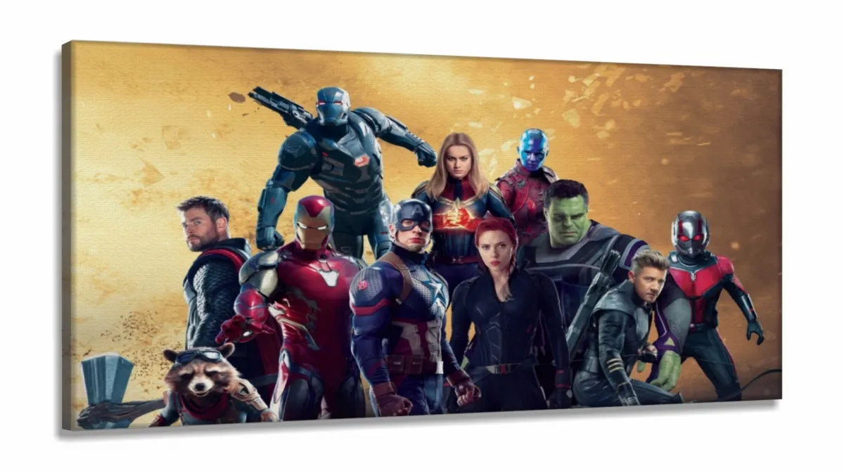 Quadro Decorativo Avengers 130x60 em Tecido Canvas Imagem