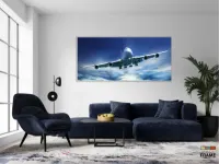 Quadro Decorativo Avião Aviação Céu em Tecido Canvas 130x60 - Foto 5