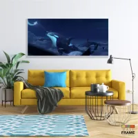 Quadro Decorativo Baleia em Tecido Canvas 130x60 - Foto 7