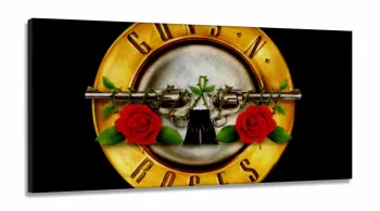 Quadro Decorativo Banda Guns N Roses 130x60 em Tecido Canvas