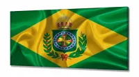 Quadro Decorativo Bandeira Brasil Império 130x60 em Tecido Canvas - Foto 2