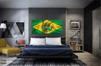Quadro Decorativo Bandeira Brasil Império 130x60 em Tecido Canvas - Foto 4