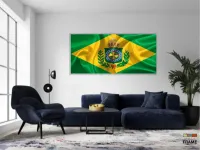 Quadro Decorativo Bandeira Brasil Império 130x60 em Tecido Canvas - Foto 5