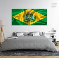 Quadro Decorativo Bandeira Brasil Império 130x60 em Tecido Canvas - Foto 6