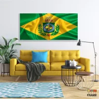 Quadro Decorativo Bandeira Brasil Império 130x60 em Tecido Canvas - Foto 7