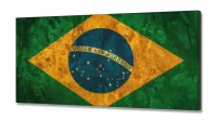 Quadro Decorativo Bandeira Do Brasil Hd  130x60 em Tecido Canvas  Quarto Sala - Foto 2