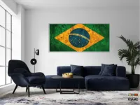 Quadro Decorativo Bandeira Do Brasil Hd  130x60 em Tecido Canvas  Quarto Sala - Foto 5